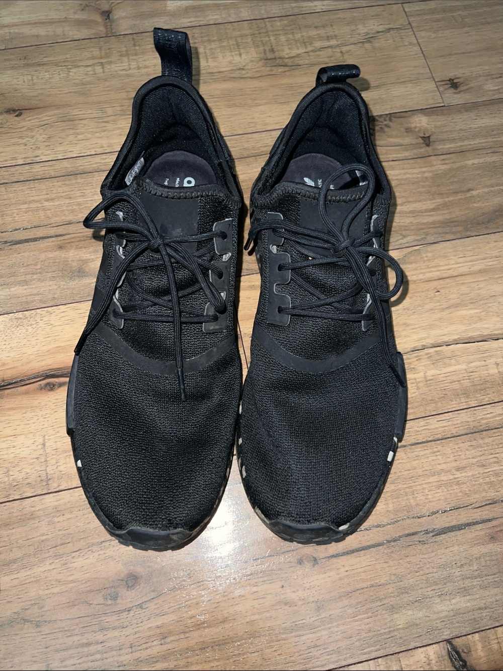 adidas Black Men’s Knit Lace-Up Sneakers